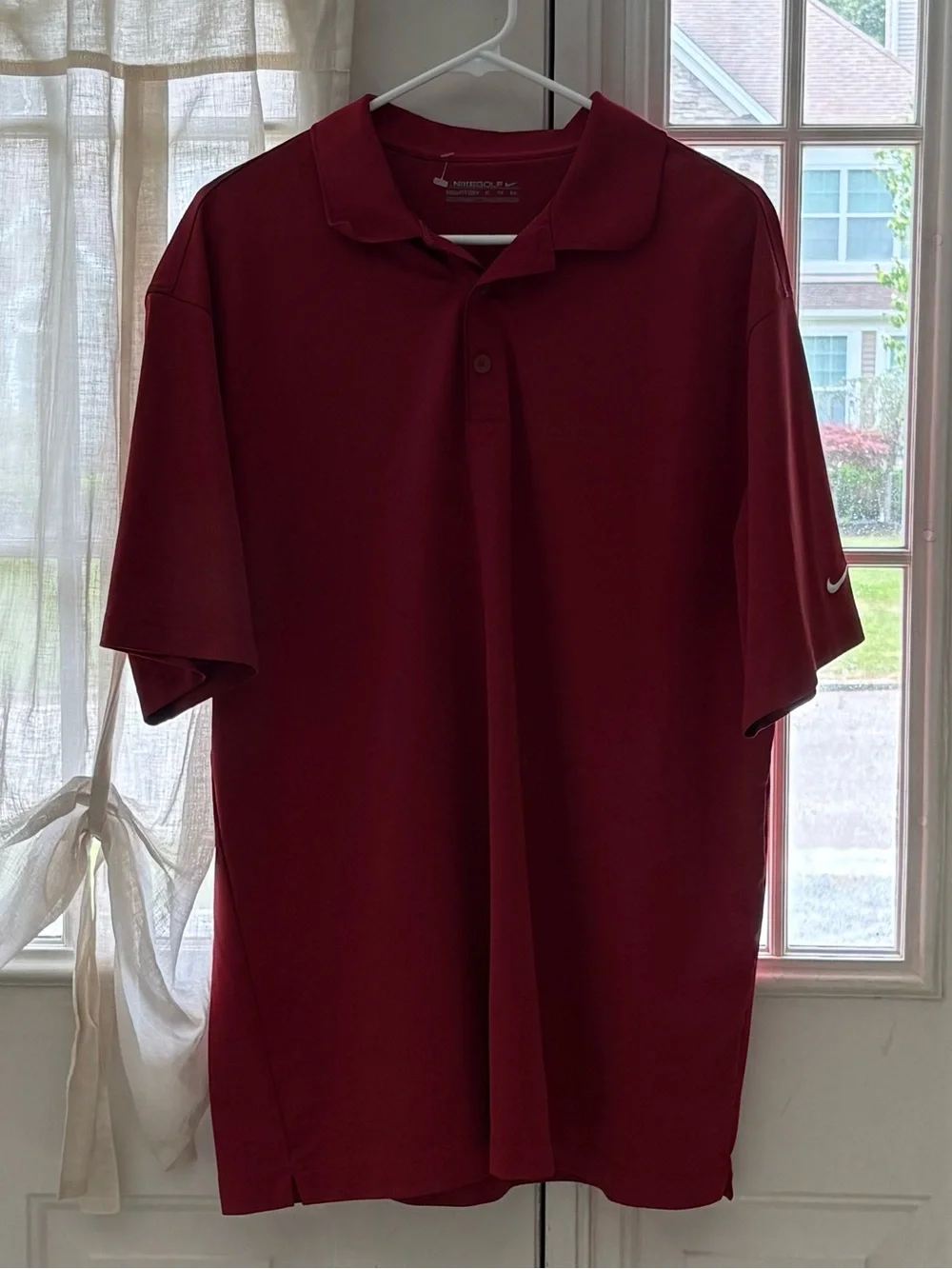 Nike Golf Fit DRY Maroon Red Men's Short Sleeve Polo Shirt (Size XL)